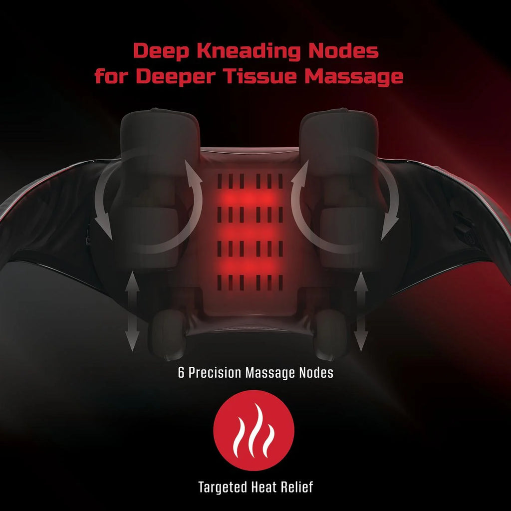 FitRx Shiatsu Pro Shiatsu Back and Neck Massager, Cordless Heated Neck and Shoulder Massager