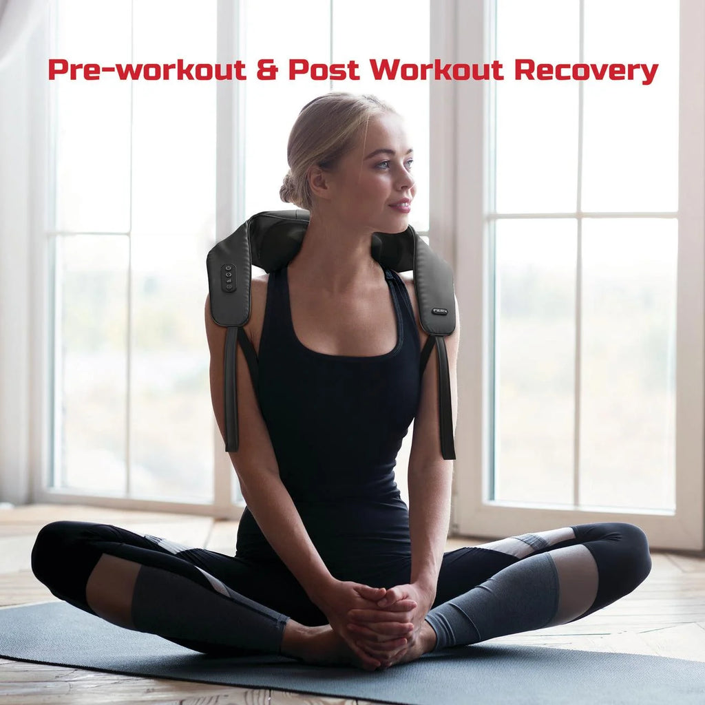 FitRx Shiatsu Pro Shiatsu Back and Neck Massager, Cordless Heated Neck and Shoulder Massager