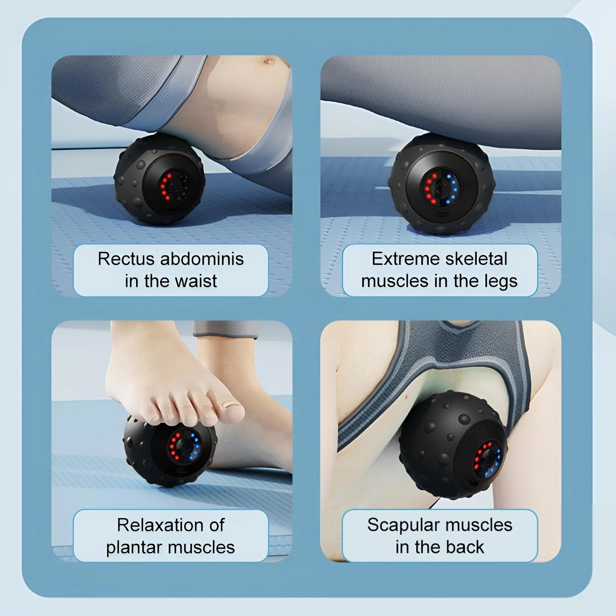 INSMART Deep Tissue Vibrating Massage Ball with 5-Speed Modes, Portable Muscle Pain Relief, Trigger Point Therapy, Type-C Rechargeable, Silicone Body & Ergonomic Design