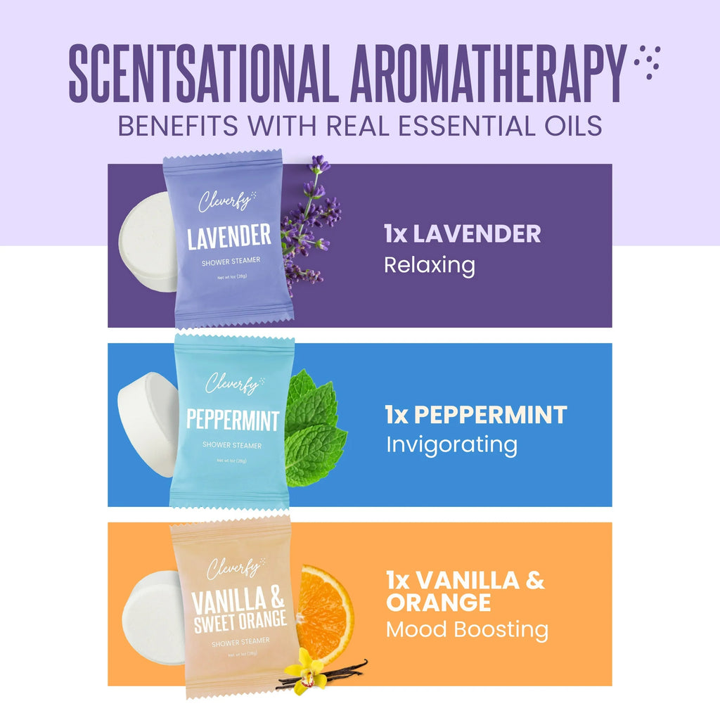 Cleverfy Aromatherapy Shower Steamers, Pack of 3