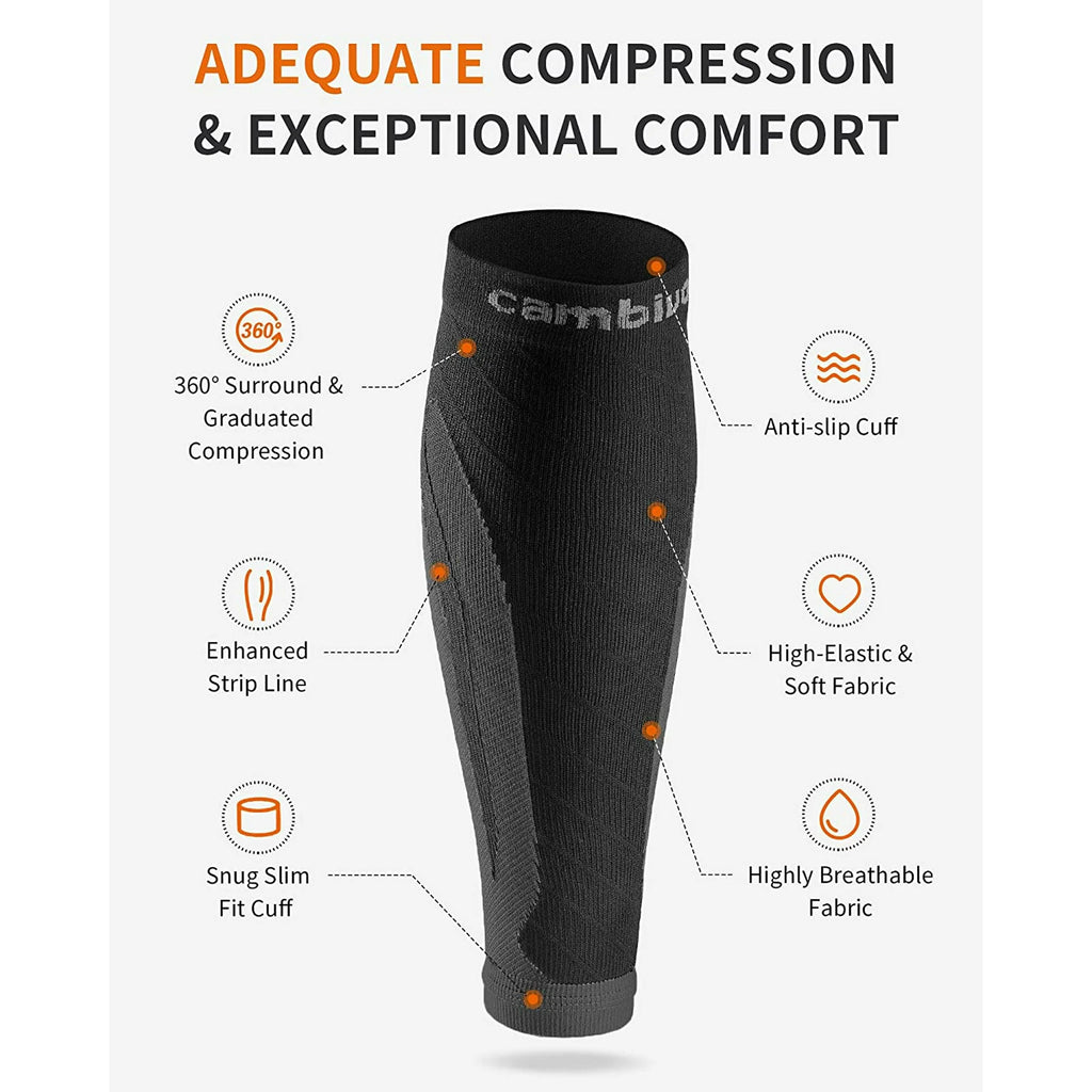 Cambivo 3 Pairs Calf Compression Sleeve for Women & Men, Leg Brace for Running, Cycling, Shin Splint Support for Workout