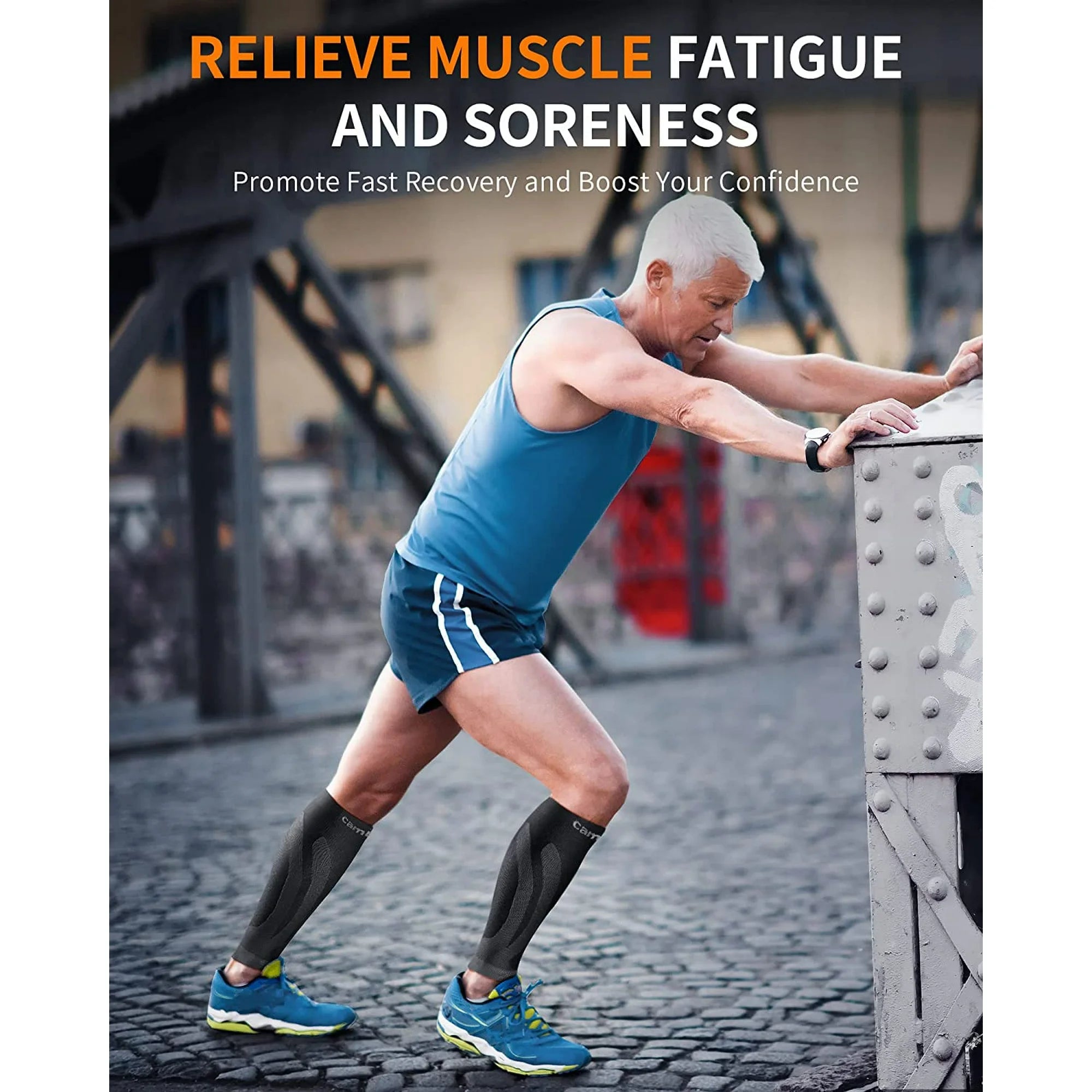 Cambivo 3 Pairs Calf Compression Sleeve for Women & Men, Leg Brace for Running, Cycling, Shin Splint Support for Workout