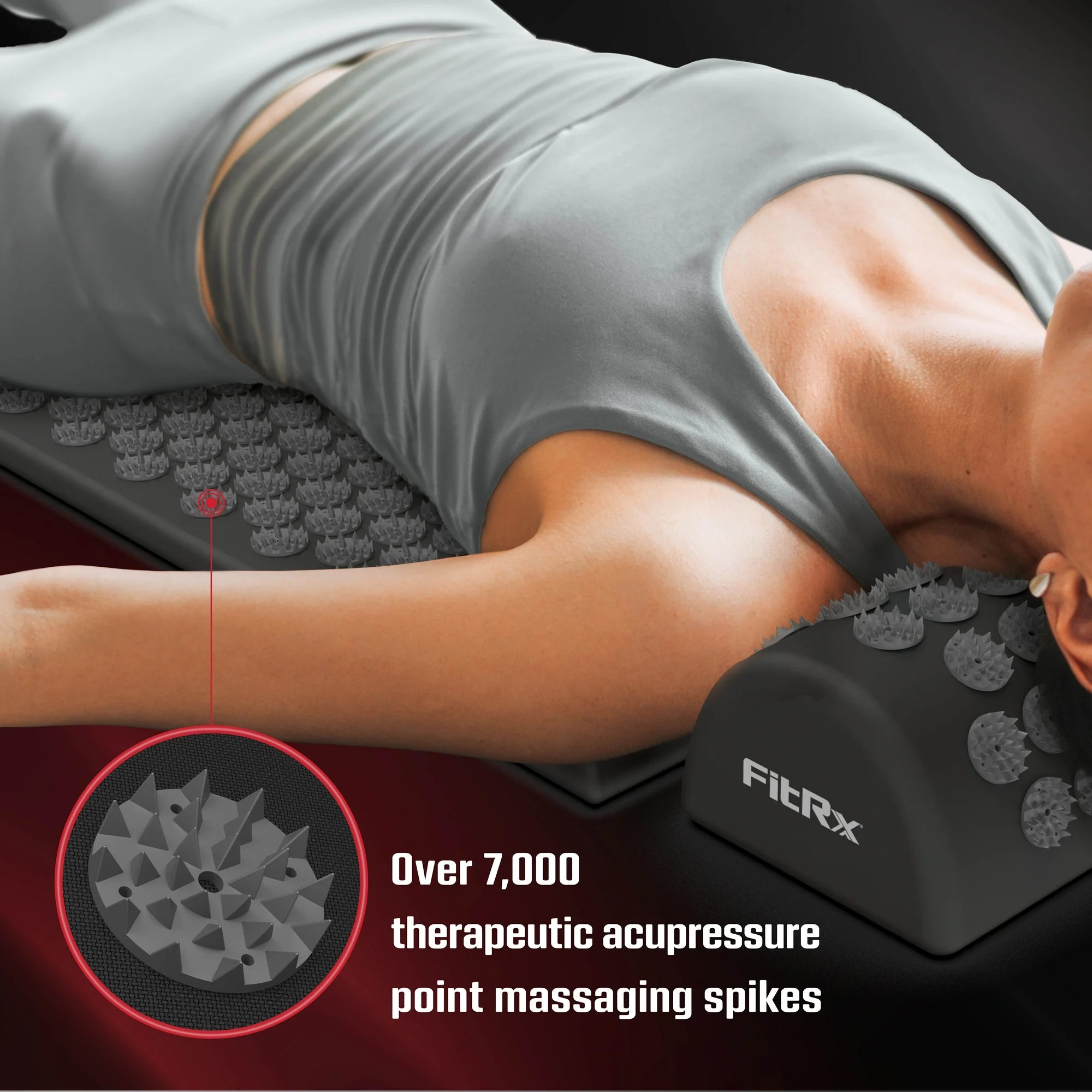 FitRx AcuPoint Acupressure Mat, Acupuncture Mat and Pillow Set for Back and Neck Pain Relief, New